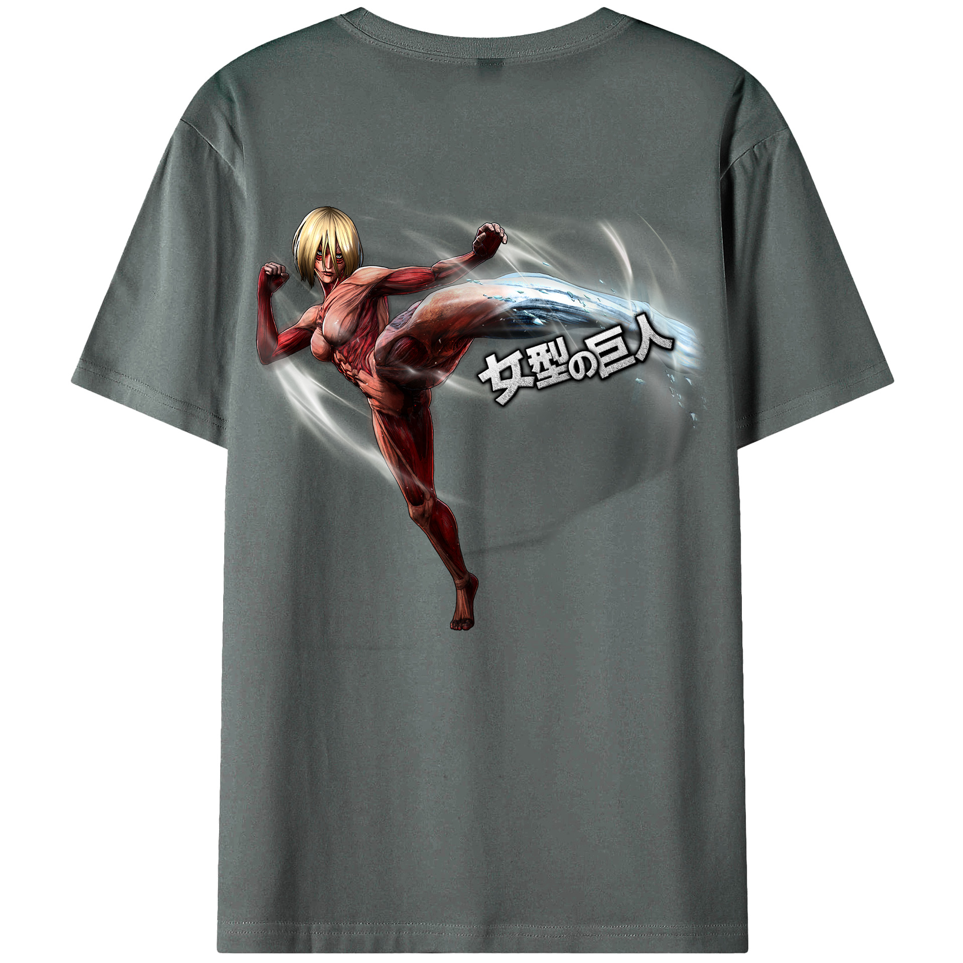 （画像用） 進撃の巨人 Attack on Titan 綿100％ メンズ半袖Tシャツ（バックプリント） 通気性